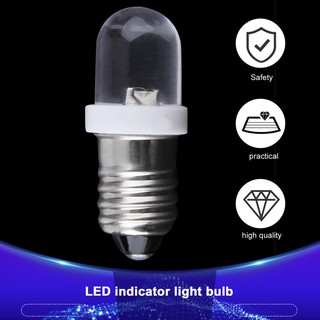 LED指示燈泡 白光 6V E10 LED螺絲底座指示燈泡冷白色6V DC高亮度照明燈泡 冷白色 小燈泡 指示燈泡 E1