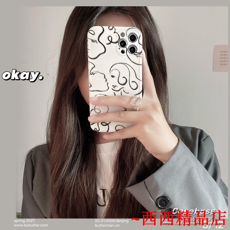 歐美風潮流藝術女人頭像適用於iphone12 11pro Max I7 I8 Plus 手機殼ix Xr全包軟 蝦皮購物