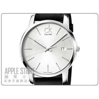 【蘋果小舖】 CK Calvin Klein 簡約時尚日期皮帶錶-銀白色 # K2G2G1C6