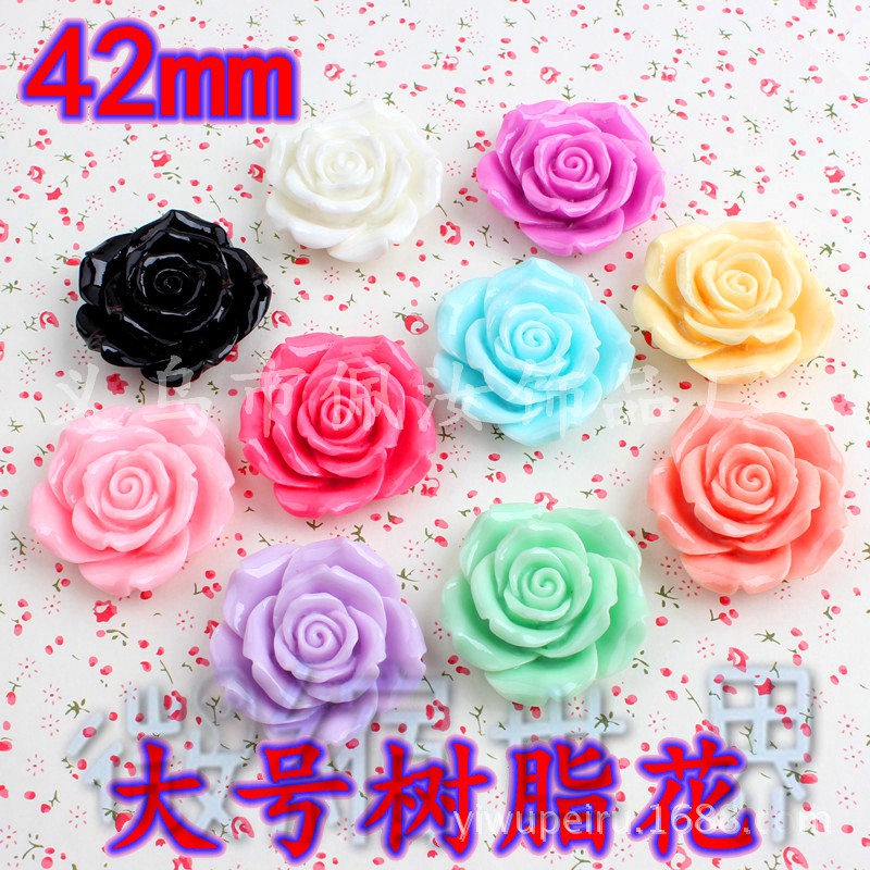 微缩 42mm 大號樹脂花diy樹脂玫瑰花樹脂diy山茶花diy發飾配件材料 蝦皮購物