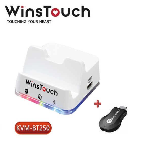 手機電腦切換神器+Anycast WiFi HDMI影音傳輸器超值組合(手遊鍵盤滑鼠控制器)【WinsTouch】