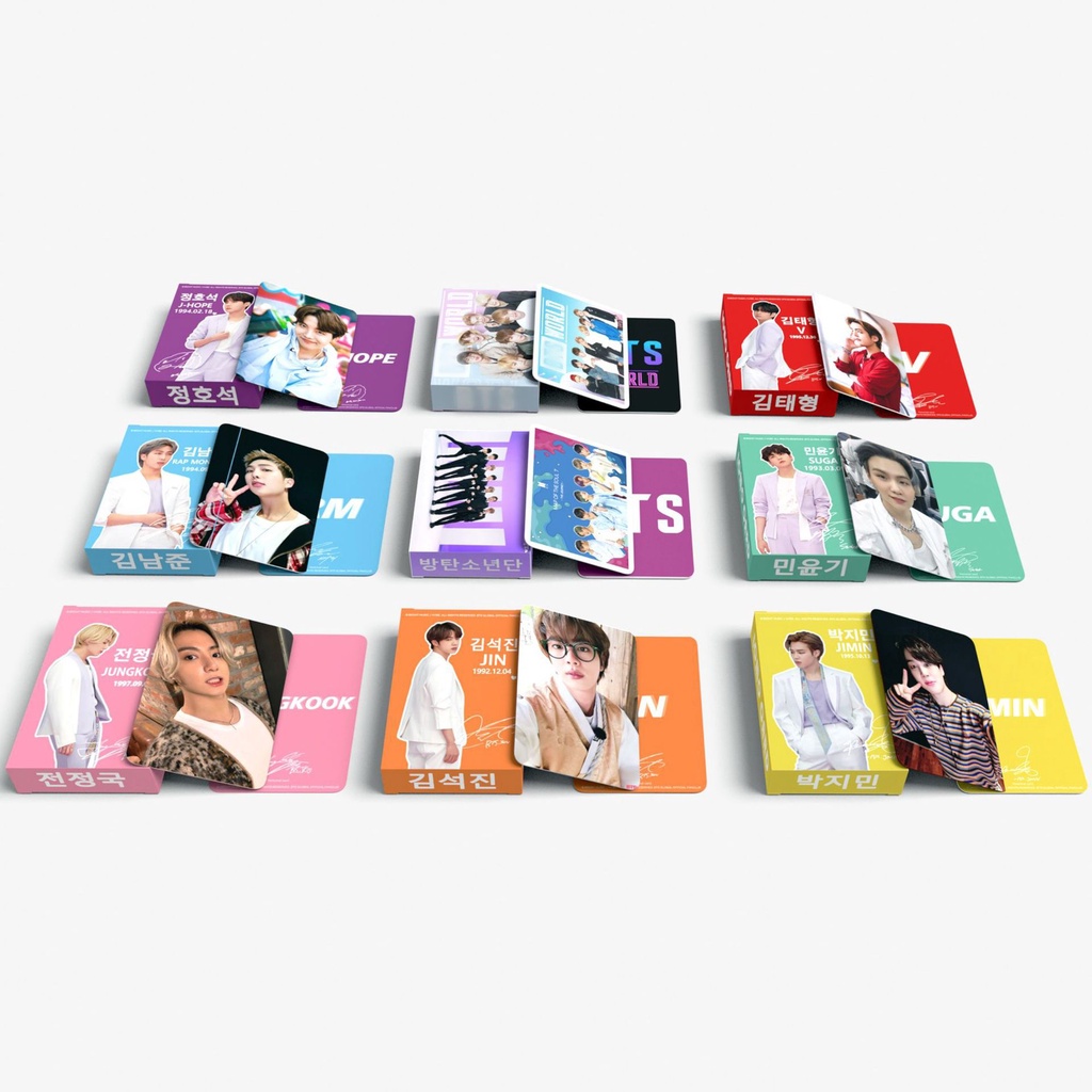 54張/盒 BTS單人小卡 金南俊 金碩珍 閔玧其 RM JIN V JK個人收藏小卡