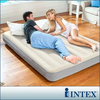 【INTEX】新型氣柱植絨充氣床墊/充氣床/露營床墊/氣墊床/空氣床/露營充氣床 (寬99/137/152cm)