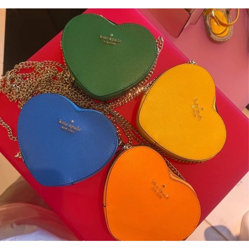 kate spade new york 愛心藍色鏈包