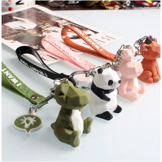 北歐創意 切面幾何 動物家族 鑰匙圈 鑰匙扣 吊飾 掛件 可愛 軟膠 學生 舒壓玩具 禮物 情侶 韓國