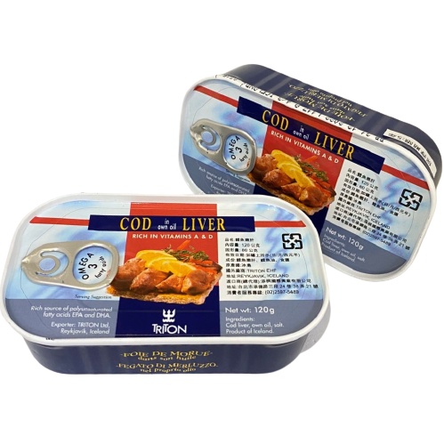 現貨附發票 冰島鱈魚嫩肝 鱈魚肝 藍鐵罐 120g