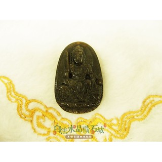 【白法水晶礦石城】墨西哥 天然-金沙黑曜石 金曜石 37mm墜子 文殊普薩- 兔年 八大守護神