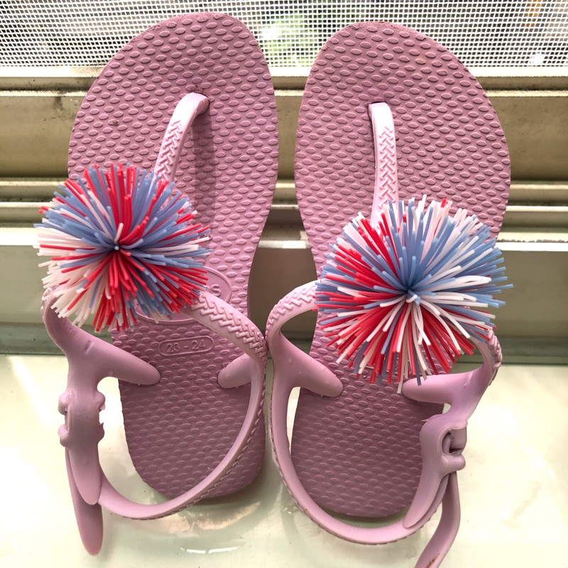 【havaianas 哈瓦仕】巴西人字拖 涼鞋 女童 （二手）