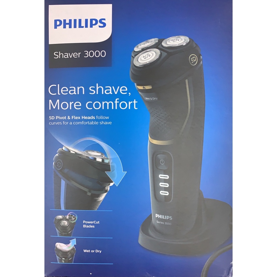 【Philips 飛利浦】三刀頭可水洗式電鬍刀(S3333)