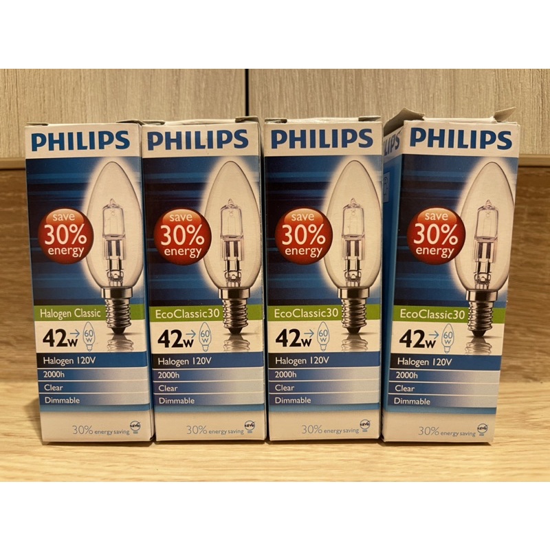 PHILIPS 飛利浦 42W 110V E14 EcoClassic30 鹵素燈泡 可調光