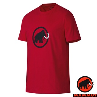【MAMMUT 長毛象】男款經典 LOGO 輕量機棉短袖T恤/吸汗透氣/適休閒登山健行/ 地獄紅 07290