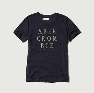 A&F; Classic Embroidered Logo Tee 經典款 刺繡字母短T 現貨XS