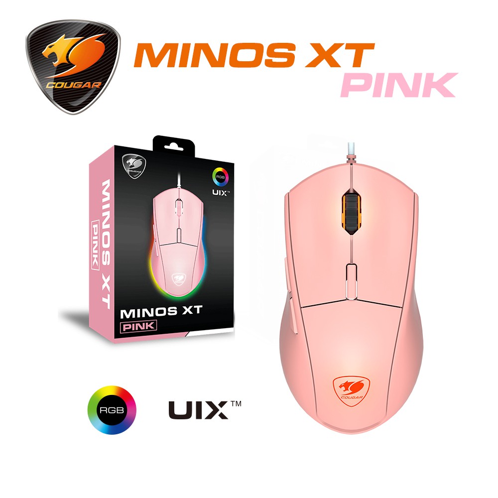 【COUGAR 美洲獅】MINOS XT PINK 光學滑鼠 粉紅滑鼠 電競滑鼠