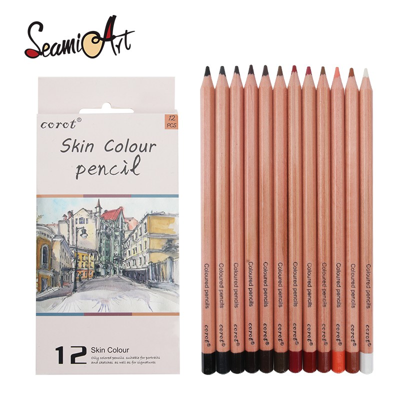 Corot 12隻膚色彩鉛【西米藝術】肖像 人物畫鉛筆 素描鉛筆 彩色鉛筆