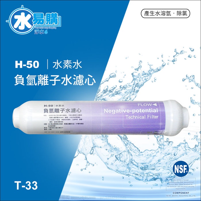 型號：H-50  負氫離子水濾心 (水素水)【水易購淨水】新北三重店