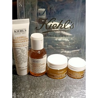 專櫃正品 KIEHL'S 契爾氏 金盞花植物精華潔面凝露30ml+化妝水40ml+凝霜7ml+凍膜14ml