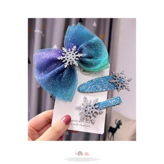 冰雪奇緣 ELSA雪花款髮頭飾 鴨嘴夾 BB夾 女童髮飾 艾莎公主