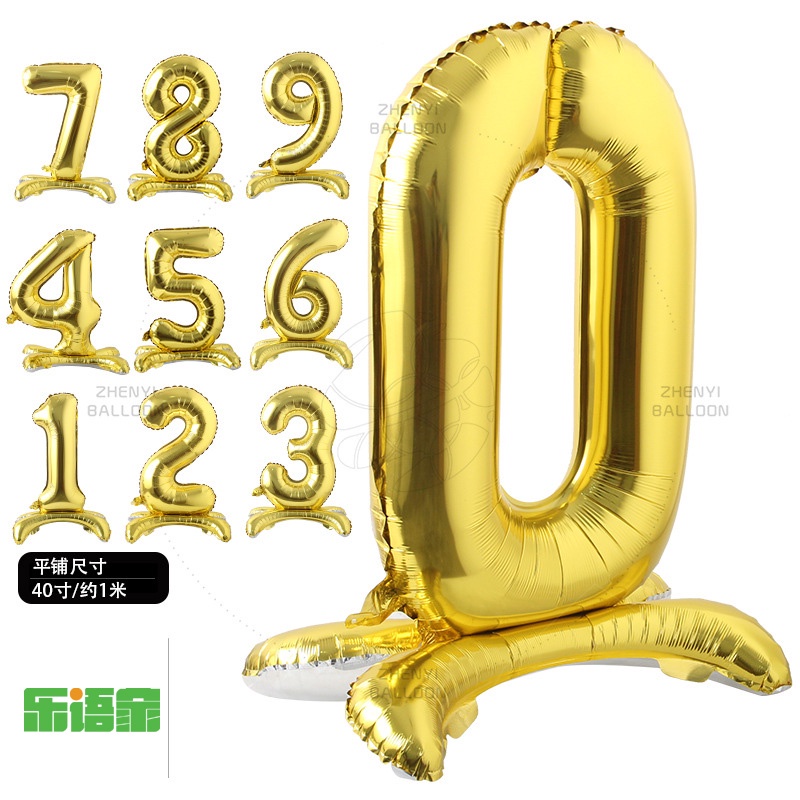 40吋 金色 站立 (0-9) 數字 氣球 鋁箔氣球 派對用品 婚禮小物 生日派對 生日佈置 派對用品 裝飾 DIY