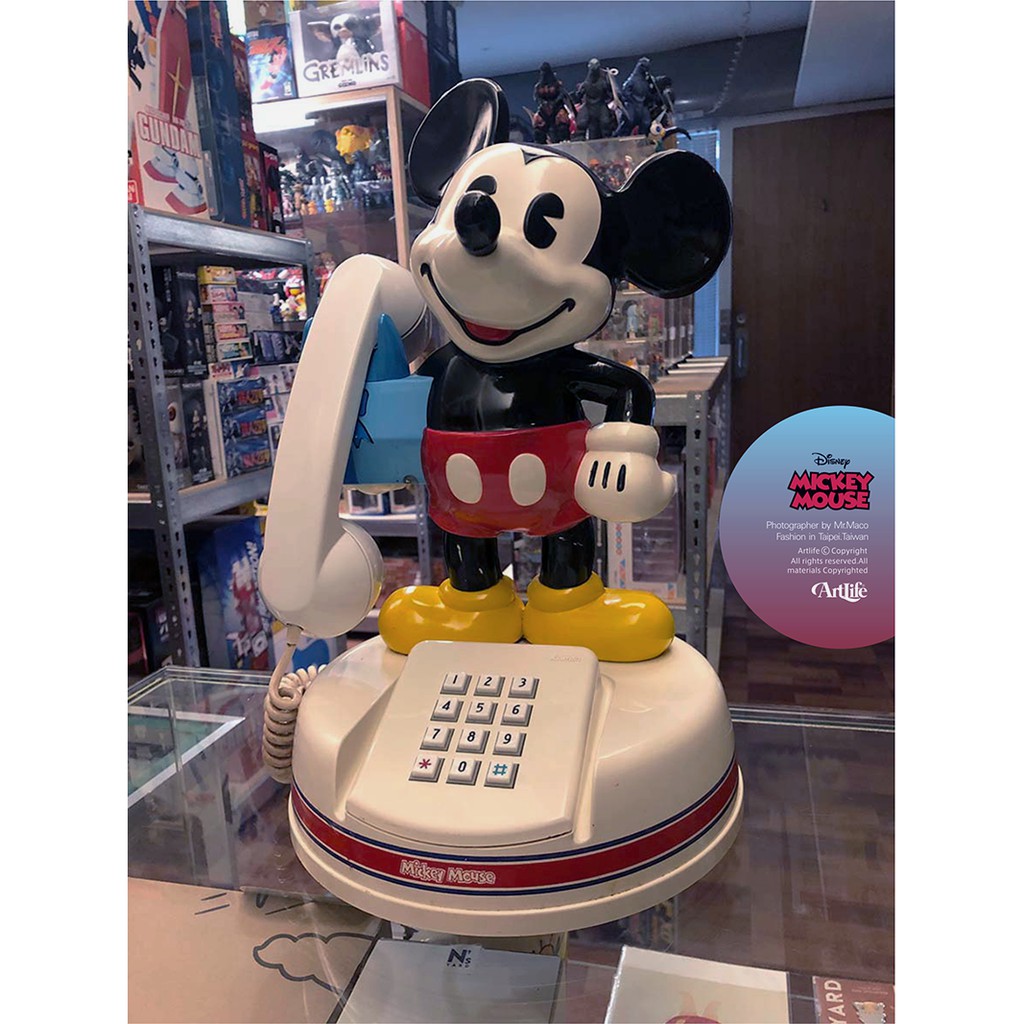 Artlife Disney Mickey ミッキーマウス昭和レトロ神田通信電話機米奇米老鼠經典老電話 蝦皮購物