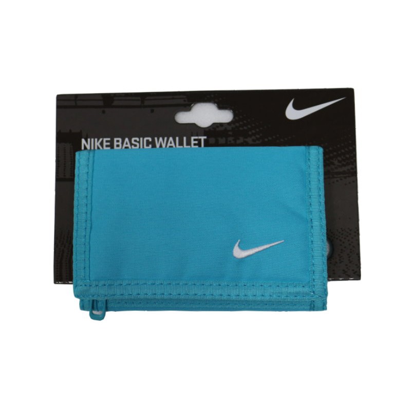 (布丁體育)公司貨附發票 NIKE 運動皮夾(淺藍色) 尼龍錢包(三折式)運動錢包