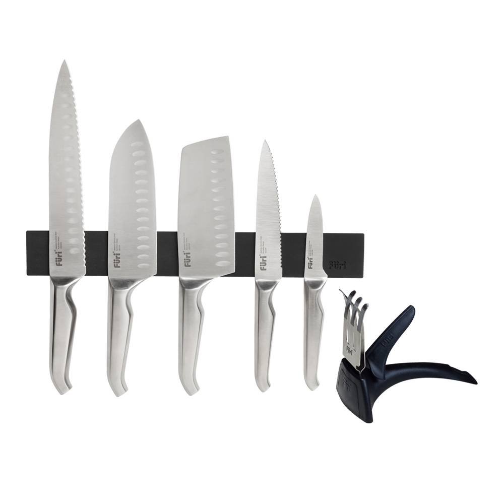 澳洲Furi 不鏽鋼專業刀具7件組(刀具5件+磨刀器+磁吸刀架)