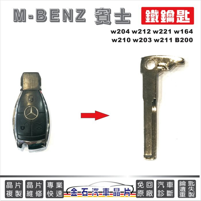 M-BENZ 賓士 w204 w212 w221 w164 w210 w203 w211 B200 開車門鑰匙