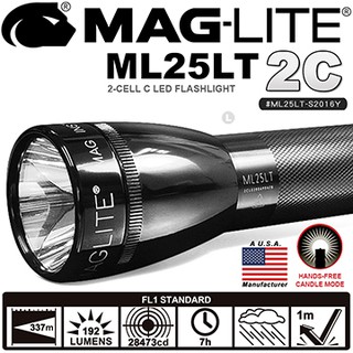 【IUHT】 MAG-LITE ML25LT 2C LED 手電筒-黑色 #ML25LT-S2016Y
