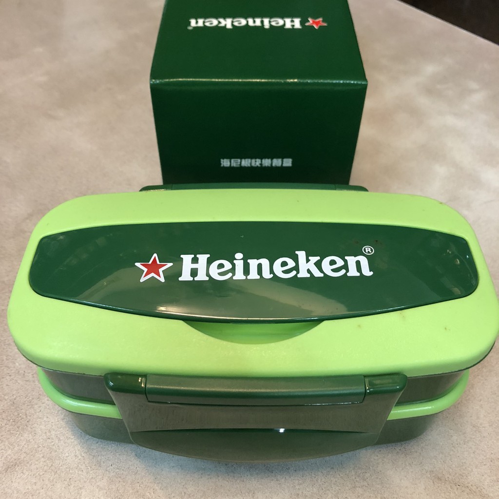 ［海尼根 Heineken］輕便雙層餐盒（附筷子）耐熱PP 120℃ 聚丙烯 餐盒 午餐盒 野餐盒 便當