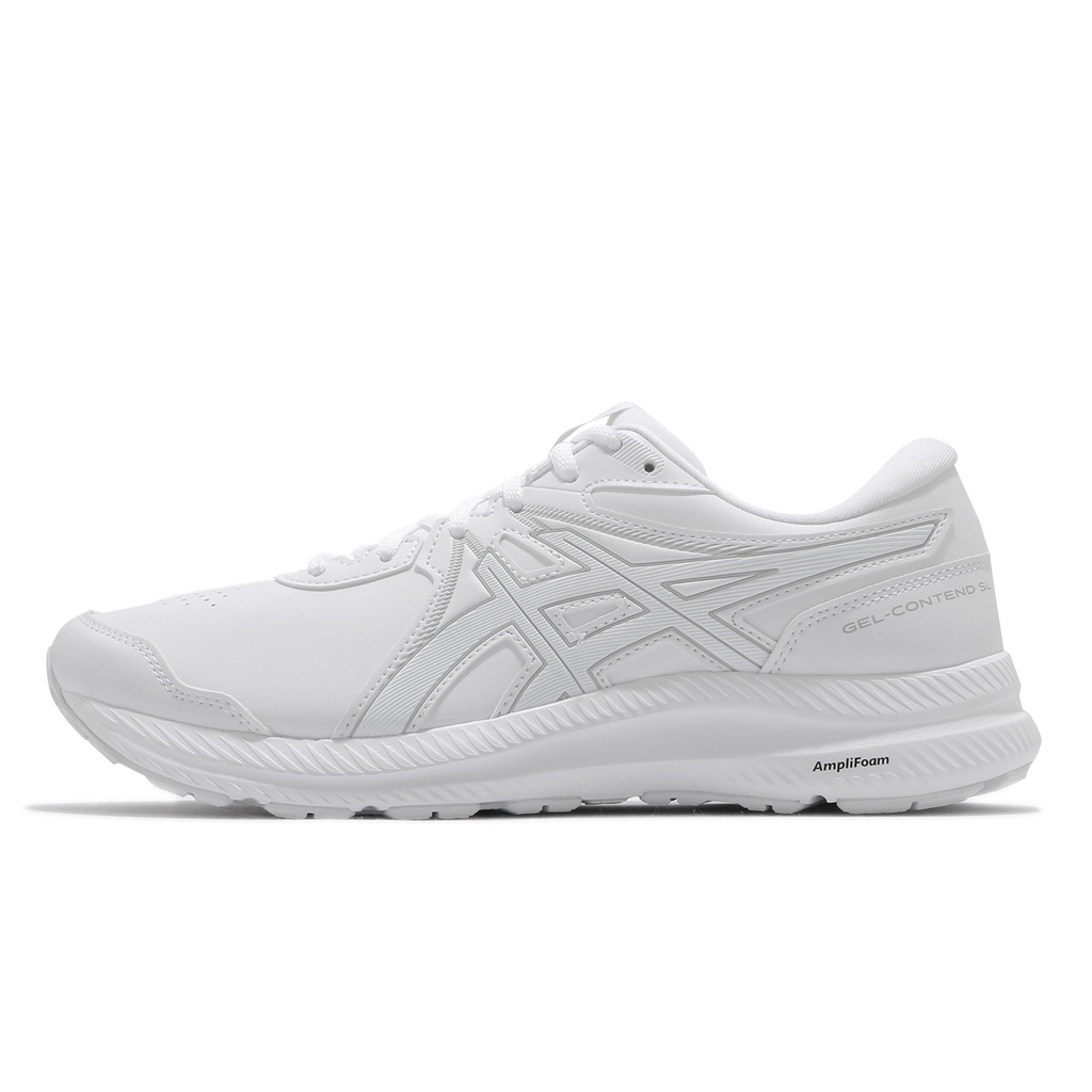 Asics 慢跑鞋 Gel-Contend SL 男鞋 全白 皮革 基本款 運動鞋 【ACS】 1131A049-100