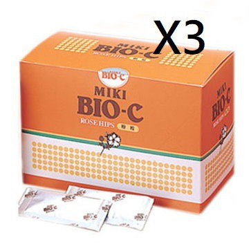 【最優惠】MIKI寶而喜(粉粒)3盒 玫瑰果粉C+天然鈣粉 健康雙C 日本MIKI三基公司 松柏代理C粉/西粉 (曼五)
