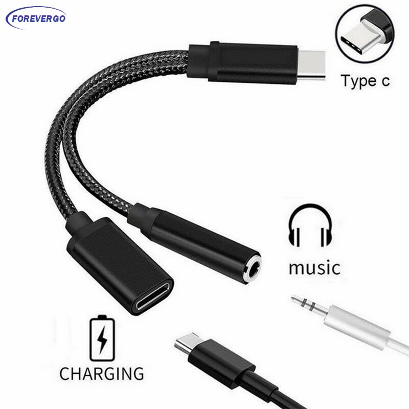 Re 2 合 1 Type-C 轉 3.5 毫米充電器耳機音頻插孔 USB C 電纜 Type-C 轉 3.5 毫米手機