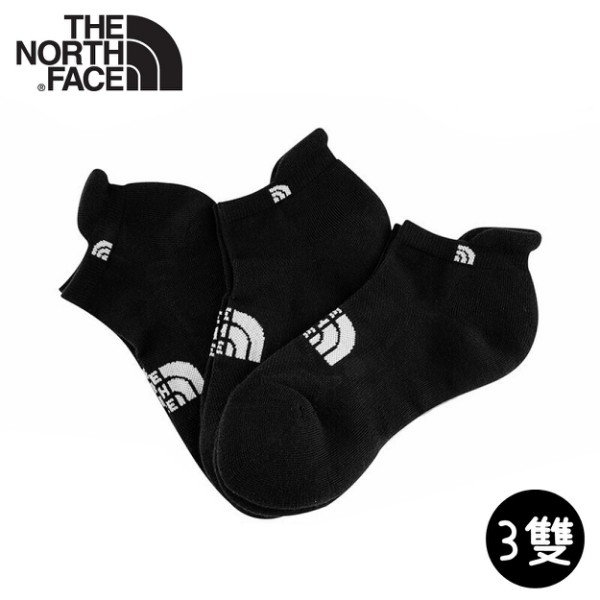 【The North Face 運動襪-三雙組《黑》】3RJC/吸濕透氣/耐磨/短襪/襪子/跑步/悠遊山水