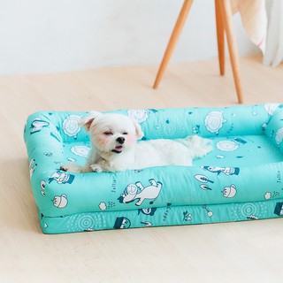 【奶油獅】台灣製造-森林野餐-寵物記憶床墊-藍(多款尺寸)