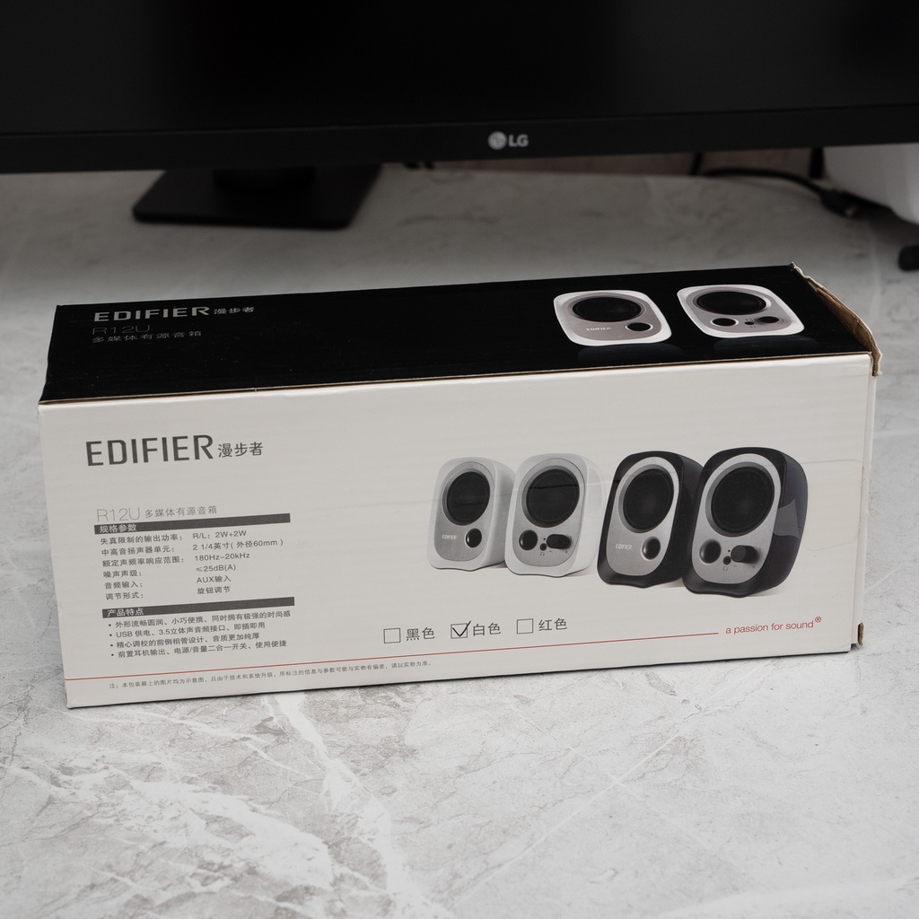 EDIFIER 漫步者 R12U 2.0 USB 供電 喇叭 白色