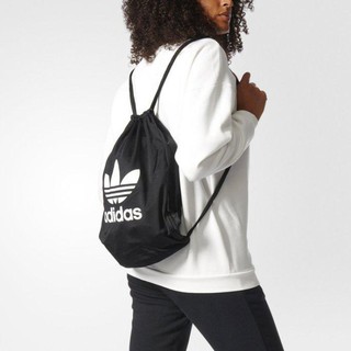 <Taiwan小鮮肉> Adidas Originals 黑白 logo 黑色 束口袋 後背包 抽繩 BK2103 尼龍