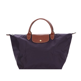 LONGCHAMP Le Pliage 短把摺疊水餃包(中/藍莓) 二手 托特包 購物包 包 袋 袋子
