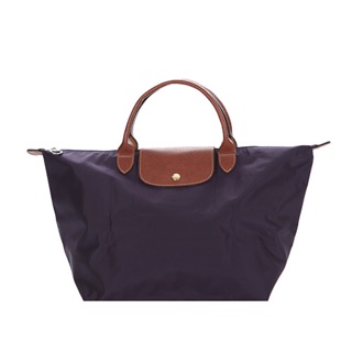 LONGCHAMP Le Pliage 短把摺疊水餃包(中/藍莓) 二手 托特包 購物包 包 袋 袋子