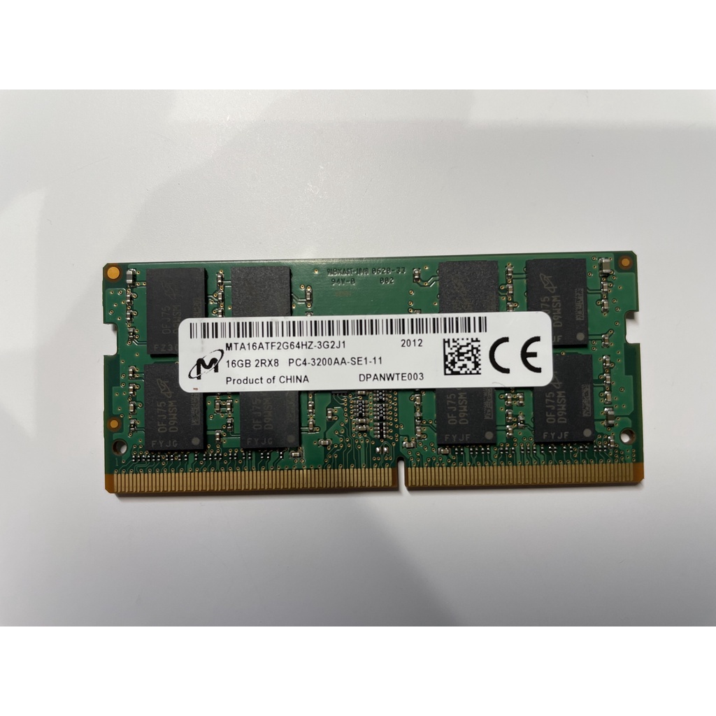 【二手商品】美光 MICRON DDR4-3200 16G 記憶體