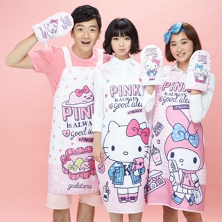 7-11三麗鷗kitty凱蒂貓.美樂蒂.蛋黃哥圍裙+隔熱手套確定有貨9/19開始發