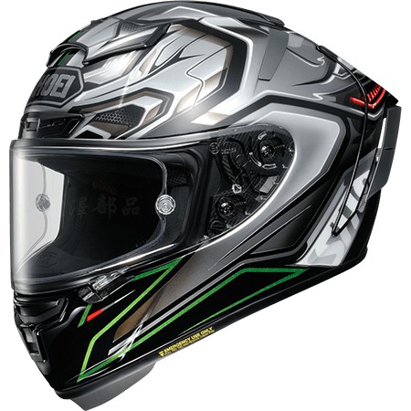 瀧澤部品 日本 SHOEI X-Fourteen X-14全罩安全帽 AERODYNE TC-4 銀黑 頂級透氣 X14