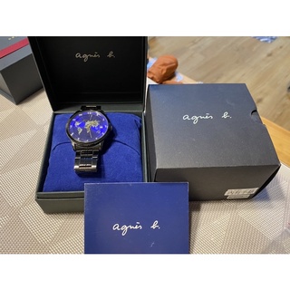 【agnes b.】法國時尚30週年時尚世界地圖腕錶-藍xIP黑-40mm(BP9008J1)