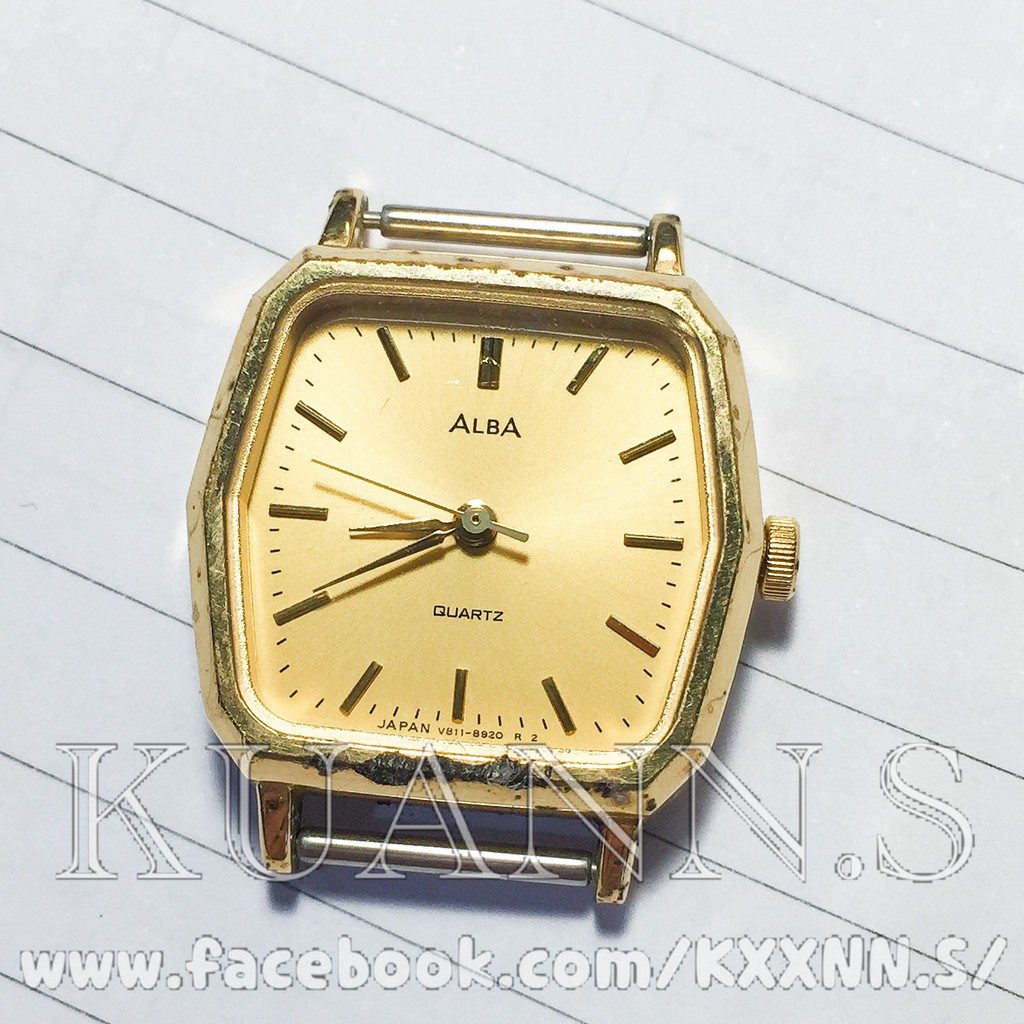 ::KUANN 於小飾::日本 SEIKO 精工 ALBA 雅柏 六角 六角型 金錶 石英錶｜古董錶 復古錶 小錶 方錶