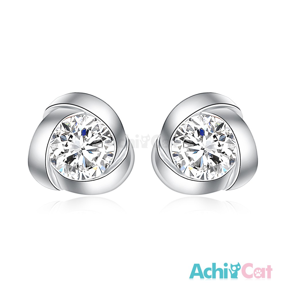 AchiCat．925純銀耳環．美麗焦點．擬真鑽．單鑽．抗過敏．一對價格．生日禮物．GS6109