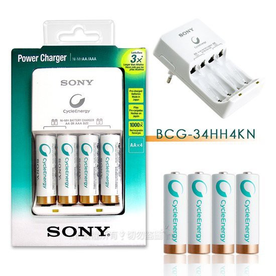 SONY 低自放電經濟型充電電池 充電組BCG-34HHU4G 含6顆SONY原廠電池