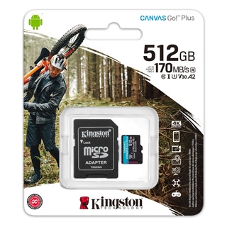 金士頓Canvas Go!Plus microSD SDCG3/512GB 1TB空拍機，運動攝影相機，4K影片製作適用