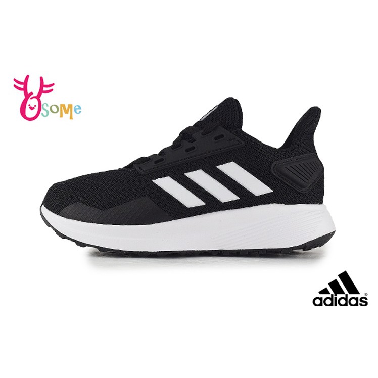 adidas童鞋 DURAMO 9 男童運動鞋 跑步鞋 快跑鞋 鞋帶童鞋 透氣避震 R9342#黑色 OSOME奧森鞋業