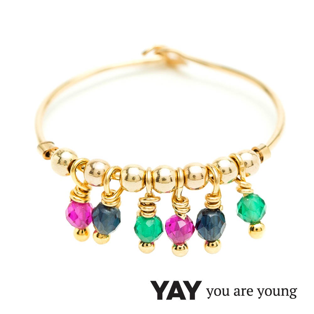 YAY You Are Young 法國品牌 Frida 寶石花束戒指 流蘇款 彩鑽X星辰豆豆