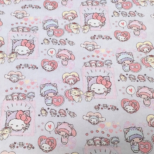 【棉布】 Hello Kitty 百變凱蒂 粉萌登場 卡通 棉布 薄棉 卡通布 口罩布 布料 純棉 布作