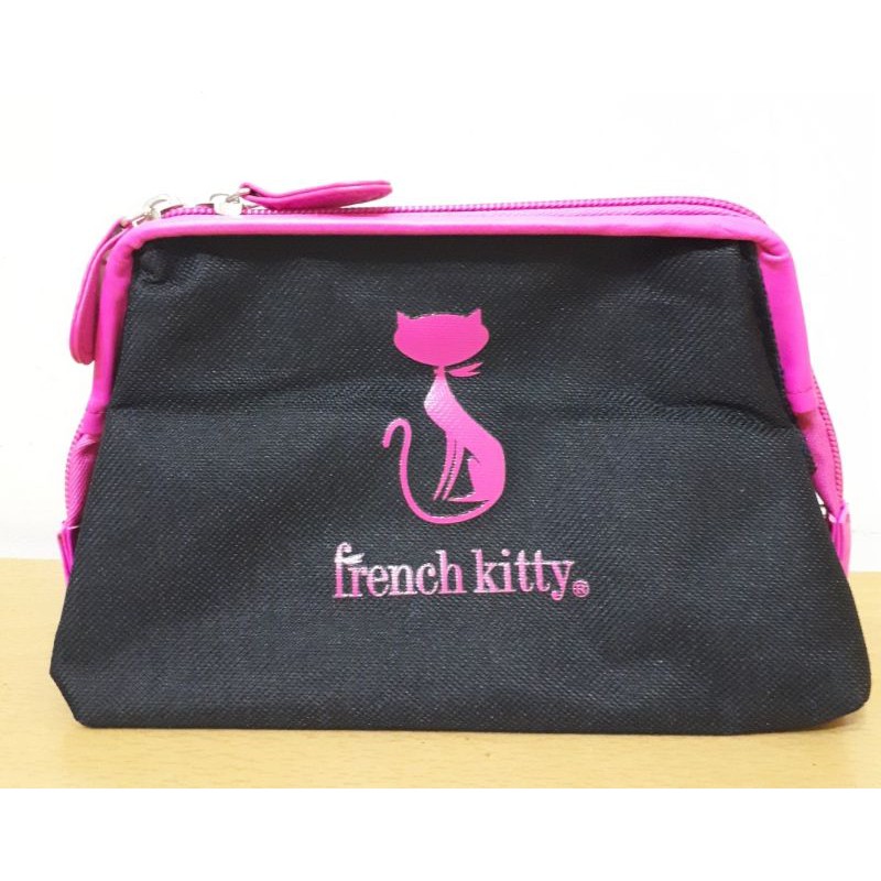 法國貓化妝收納包/桌上收納包/三角包/french kitty