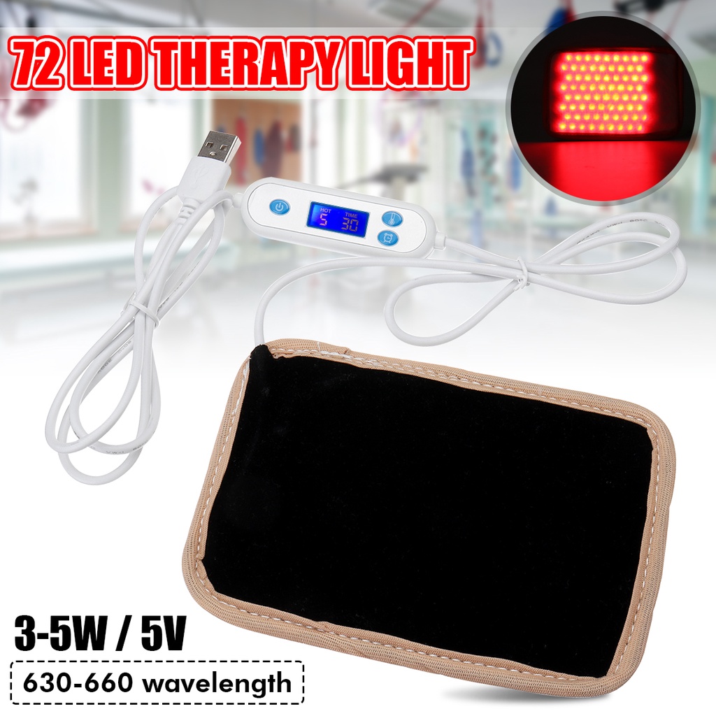 Dc5v 72LED USB 紅外線 LED 治療墊燈 630nm-660nm 深度滲透,用於緩解疼痛安全輔助治療循環